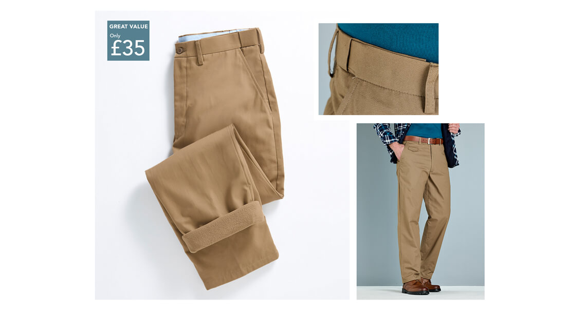 Pegasus Fleece Lined Chino Trouser